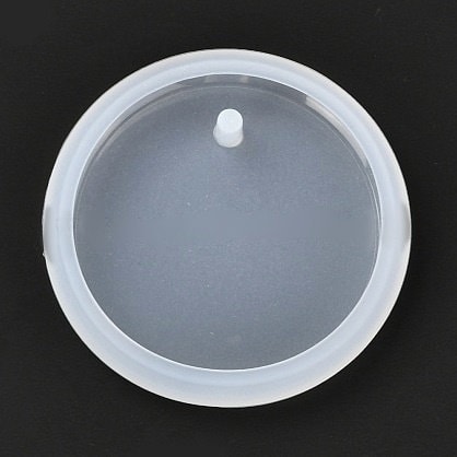 Silicone Mold for Epoxy Resin Crafts, Round Pendant with Beveled Edge, 42mm Diameter