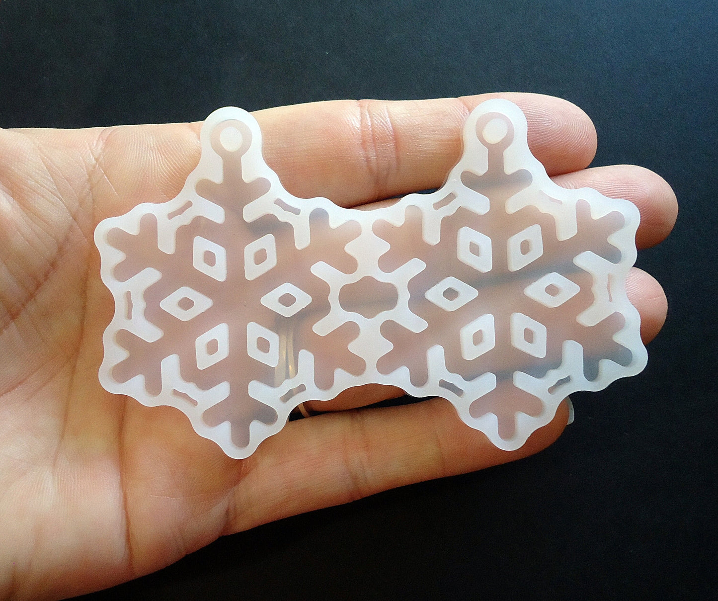 Silicone Mold, Snowflake Earrings Mold, Pendants or Earrings, 2.25" Tall, Epoxy Jewelry Mold