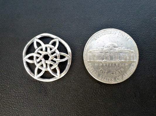Sterling Silver Celtic Flower Star Pendant / Link / Charm - 3/4" Wide - JBB