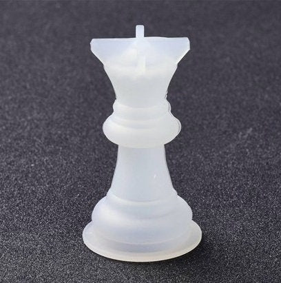Silicone Mold Chess Pieces, 6 Piece Set, 3D, Full Size, King Queen Rook Knight Bishop Pawn, for Epoxy Resin Crafts