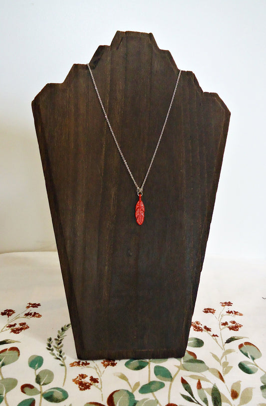 Wooden Easel Necklace Display for 3 Necklaces, Dark Brown Wood, Pegs on Back, Multi-Necklace, Layered Wood