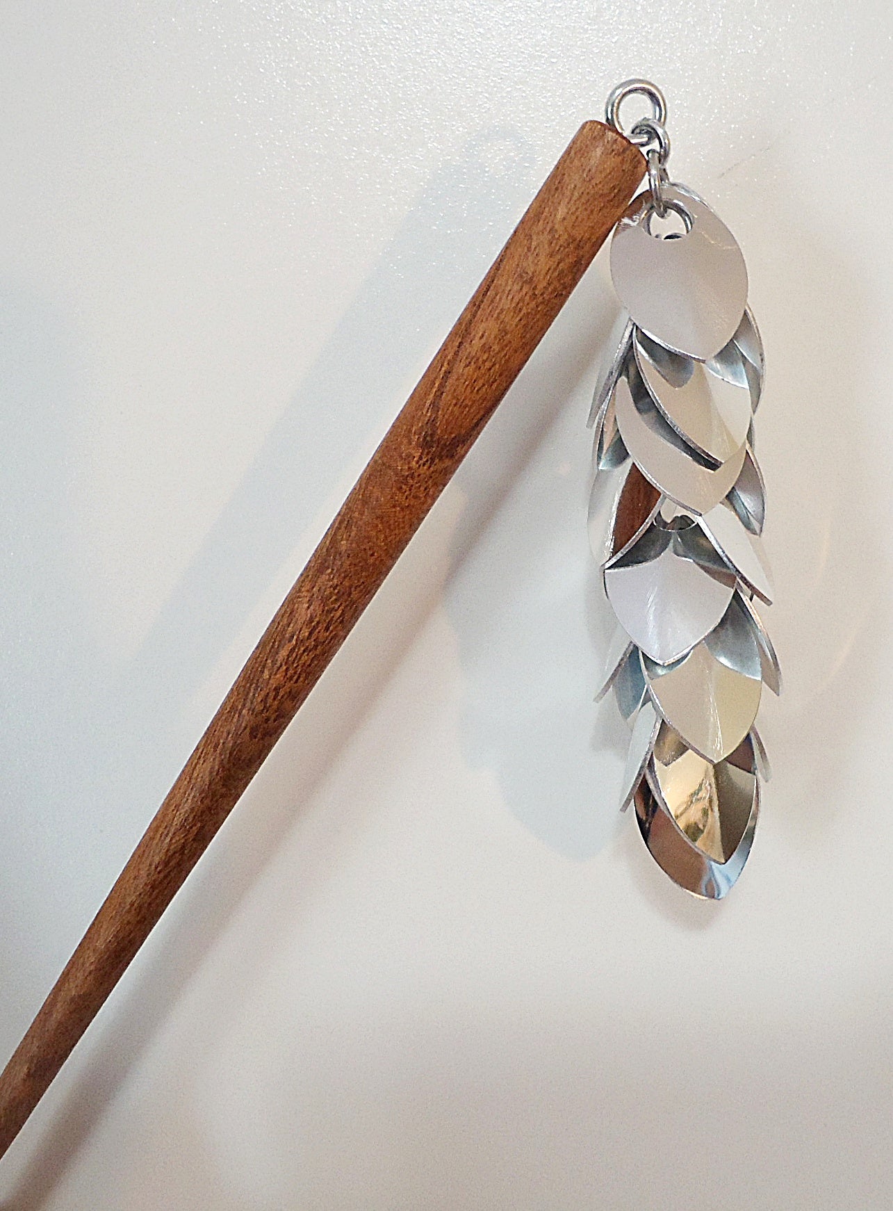 Cascading Shiny Silver Hair Stick