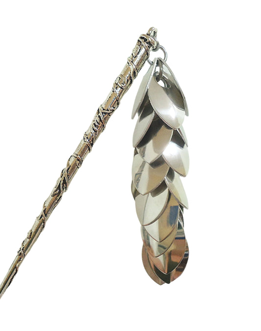 Cascading Silver Scales Hairstick