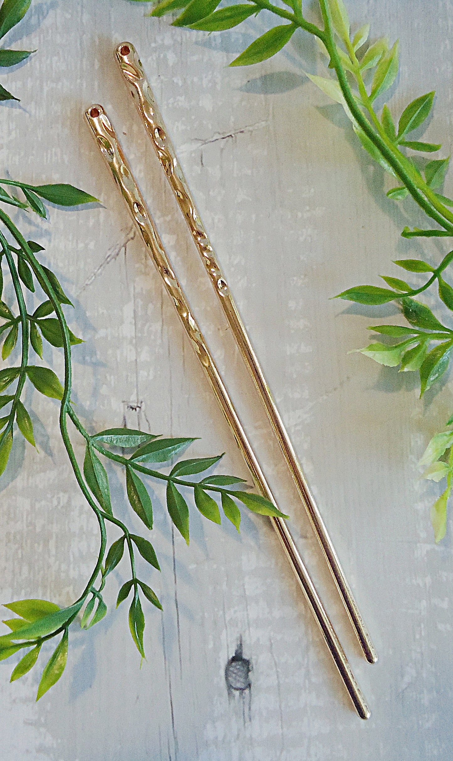 Hammered Hair Stick Blanks, Metal, Silver, Gold, Rose Gold, Gunmetal, 6 5/8" Long, Bulk Sets