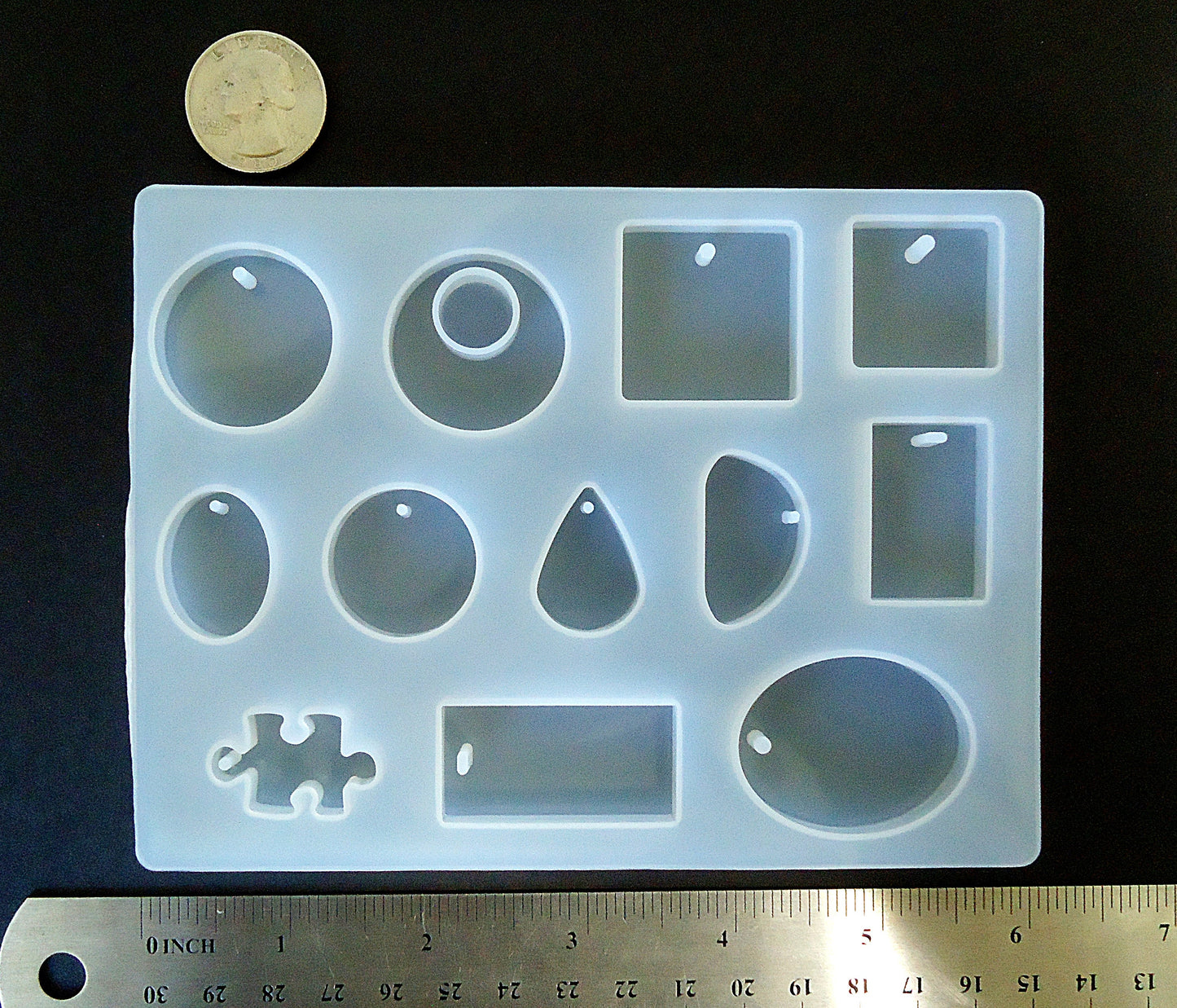Silicone Pendant Molds for Resin Casting, Pendant Molds 10 Piece or 12 Piece, Assorted Shapes and Sizes