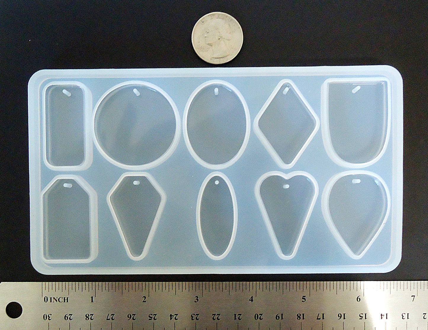 Silicone Pendant Molds for Resin Casting, Pendant Molds 10 Piece or 12 Piece, Assorted Shapes and Sizes