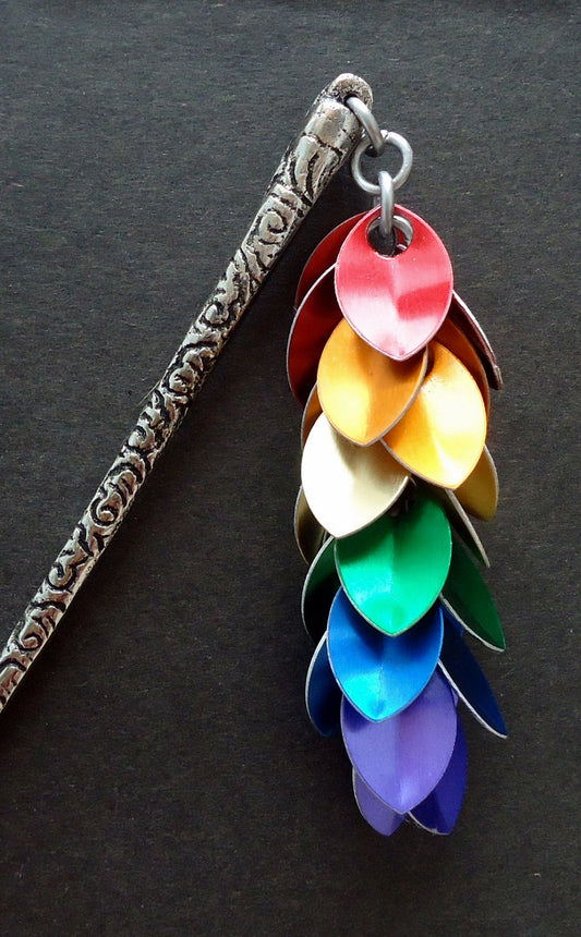 Metallic Rainbow Dangling Hair Stick
