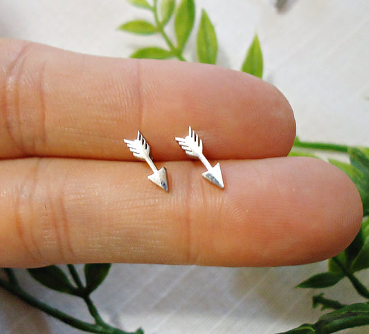 Small Stainless Steel Stud Earrings, Four Leaf Clovers, Arrows, Bars, Pinwheels, Star and Moon