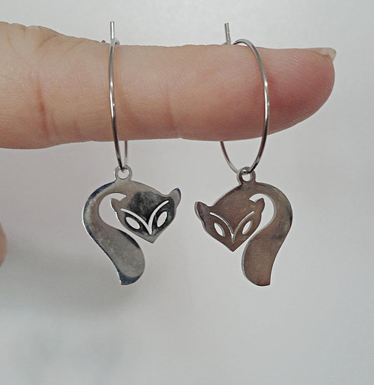 CORE ESSENTIALS - Stainless Steel Earrings, Small Fox