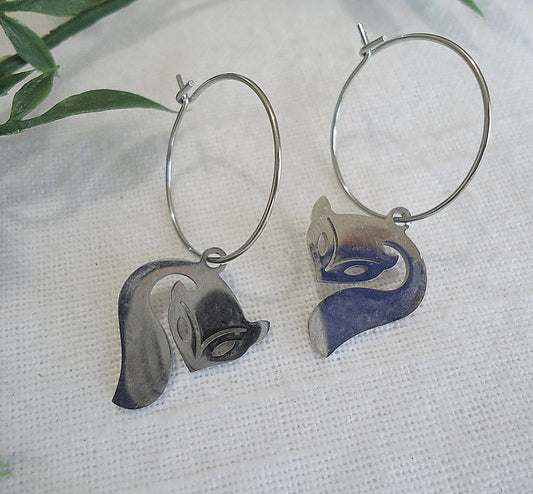 CORE ESSENTIALS - Stainless Steel Earrings, Small Fox