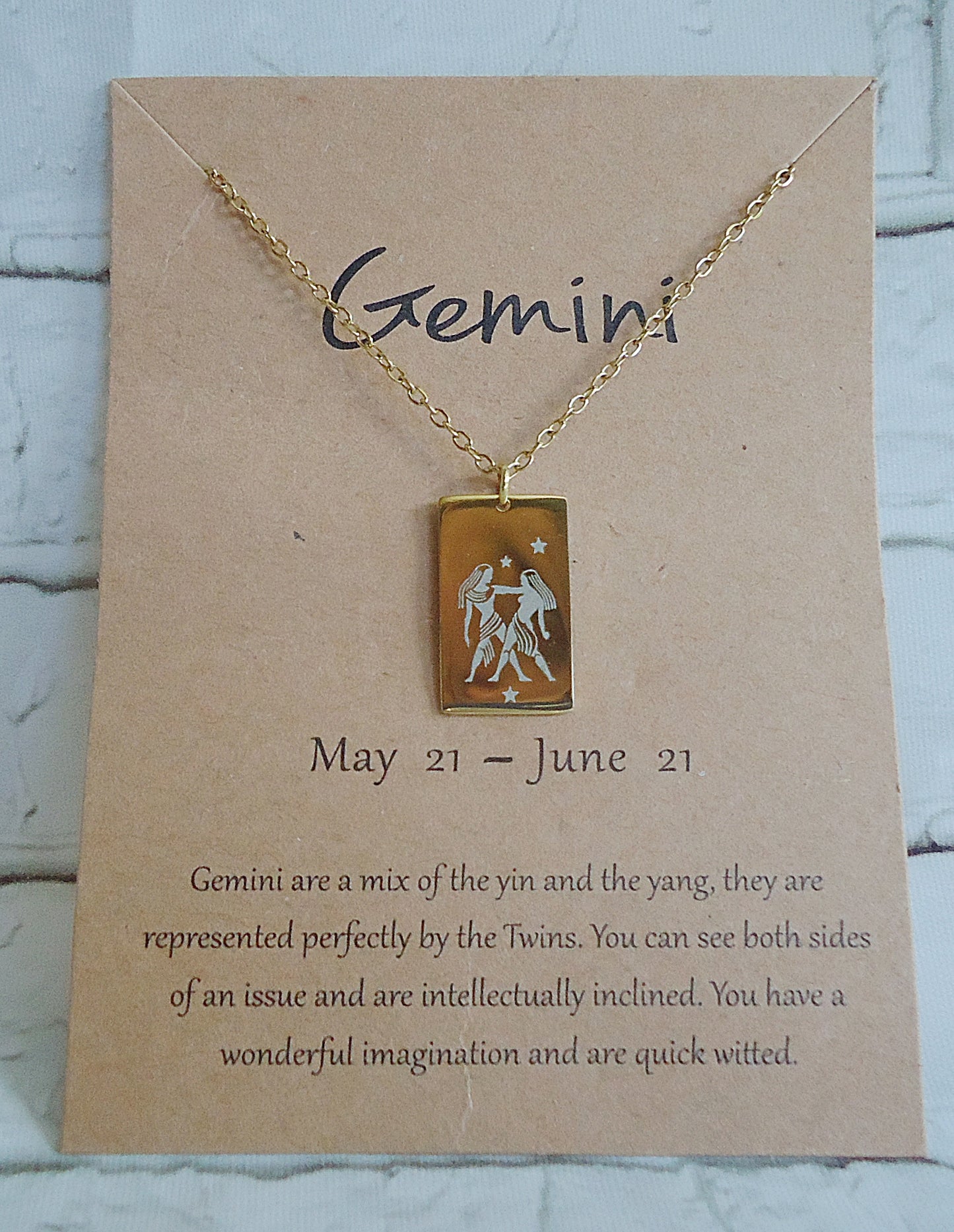 Zodiac Birthday Necklaces, Gold Plated Stainless Steel, Minimalist