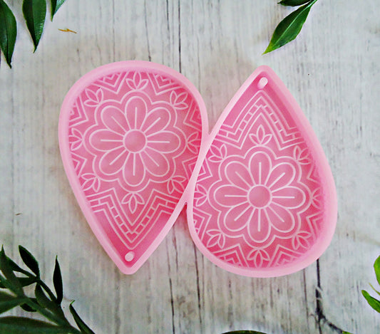 Mandala Teardrop Earring or Pendant Mold, Epoxy Resin Silicone Mold