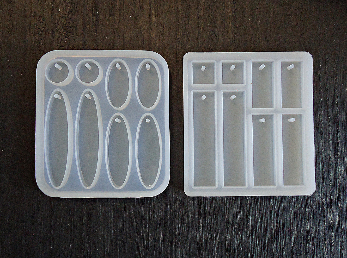 Silicone Mold, Oval or Rectangle Pendants or Earrings, for Epoxy Resin