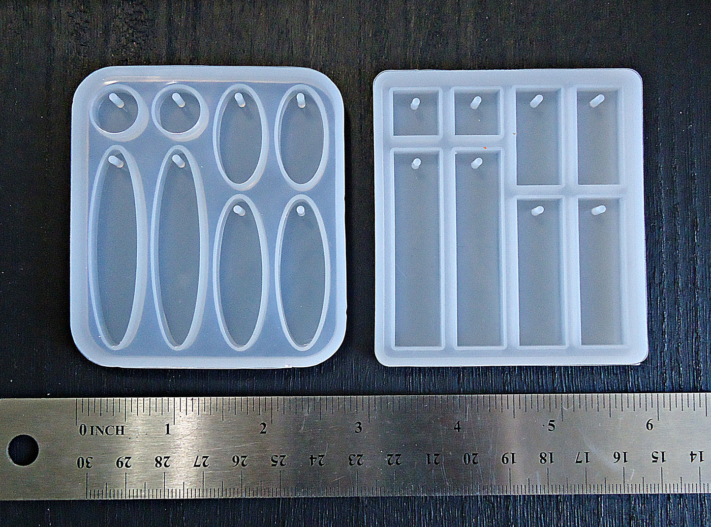 Silicone Mold, Oval or Rectangle Pendants or Earrings, for Epoxy Resin