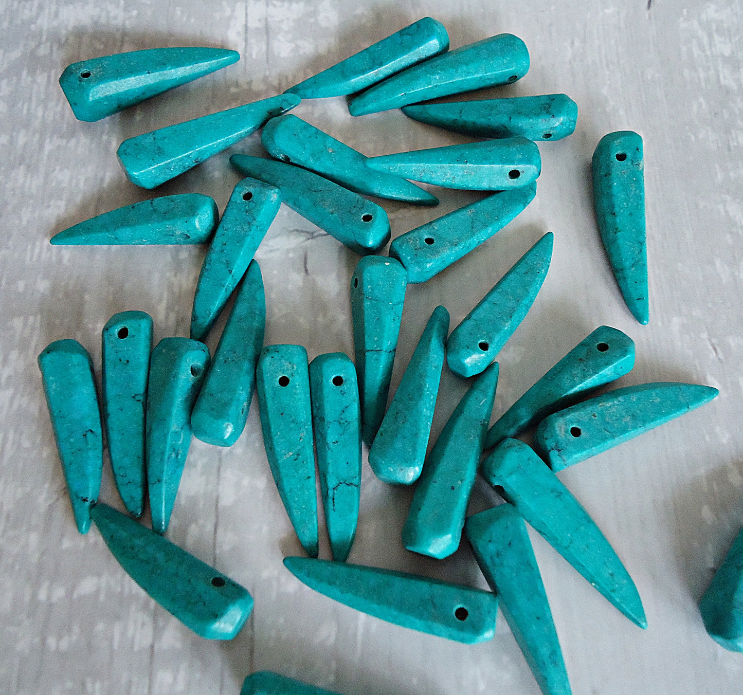 Turquoise Stone Spikes, 1" Long