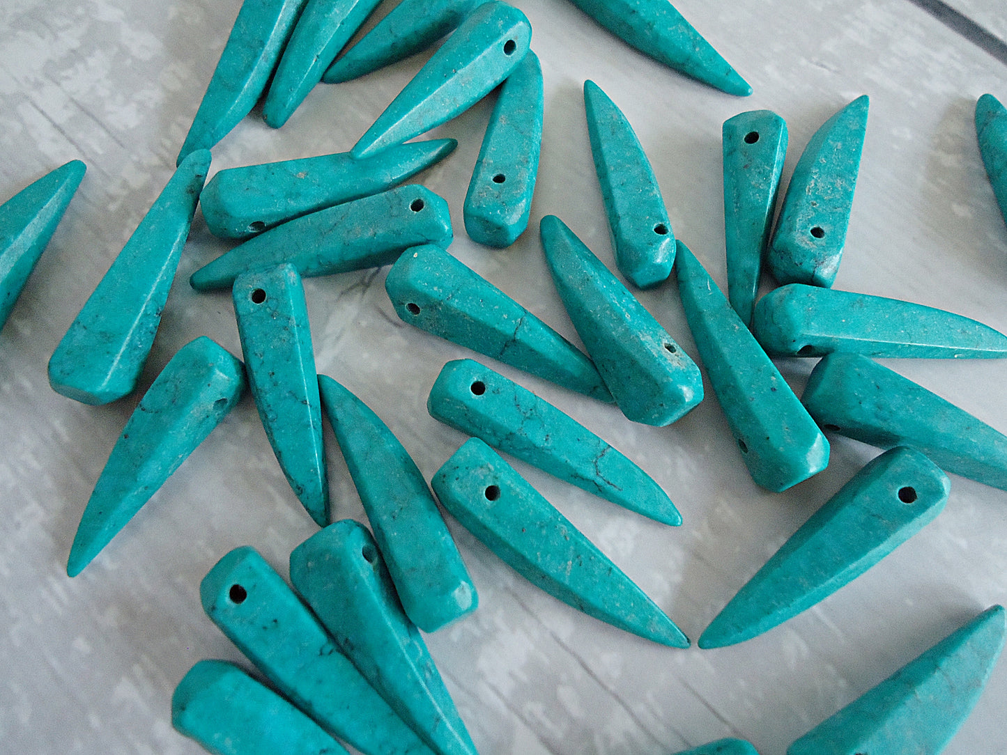 Turquoise Stone Spikes, 1" Long
