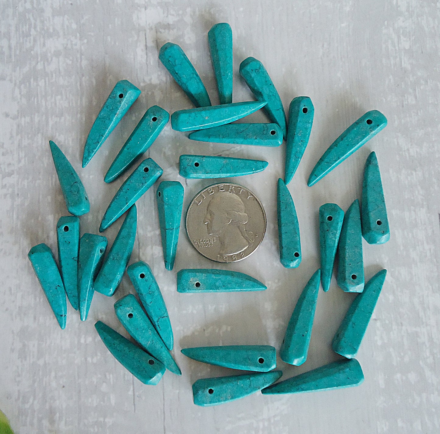 Turquoise Stone Spikes, 1" Long