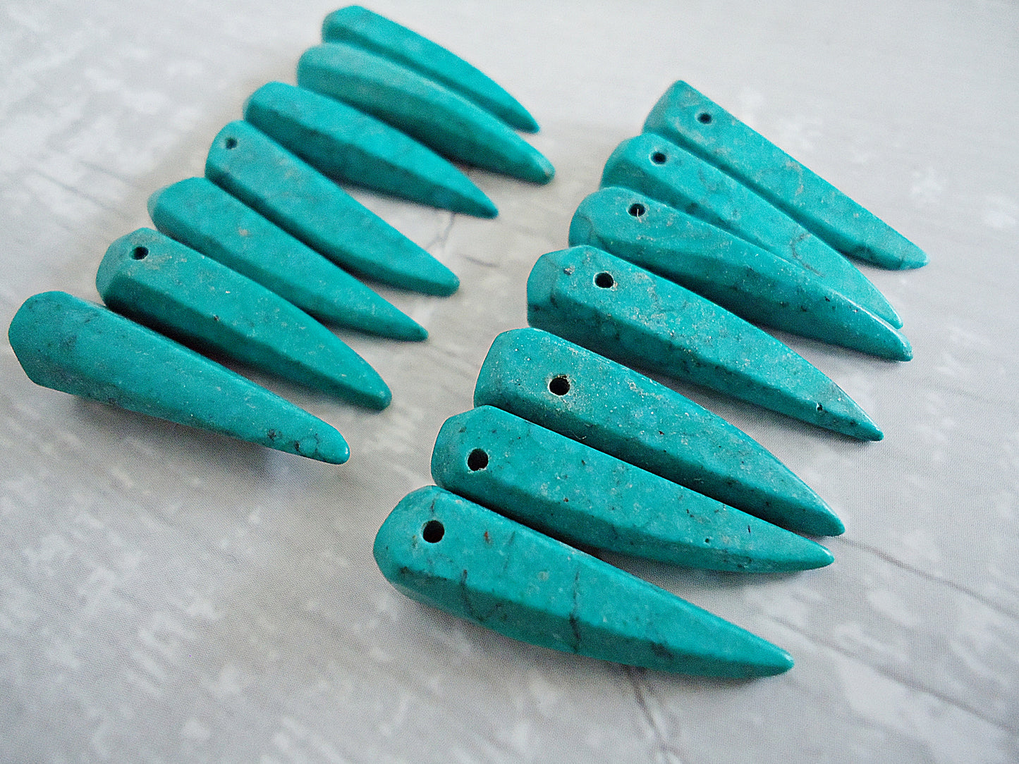 Turquoise Stone Spikes, 1" Long