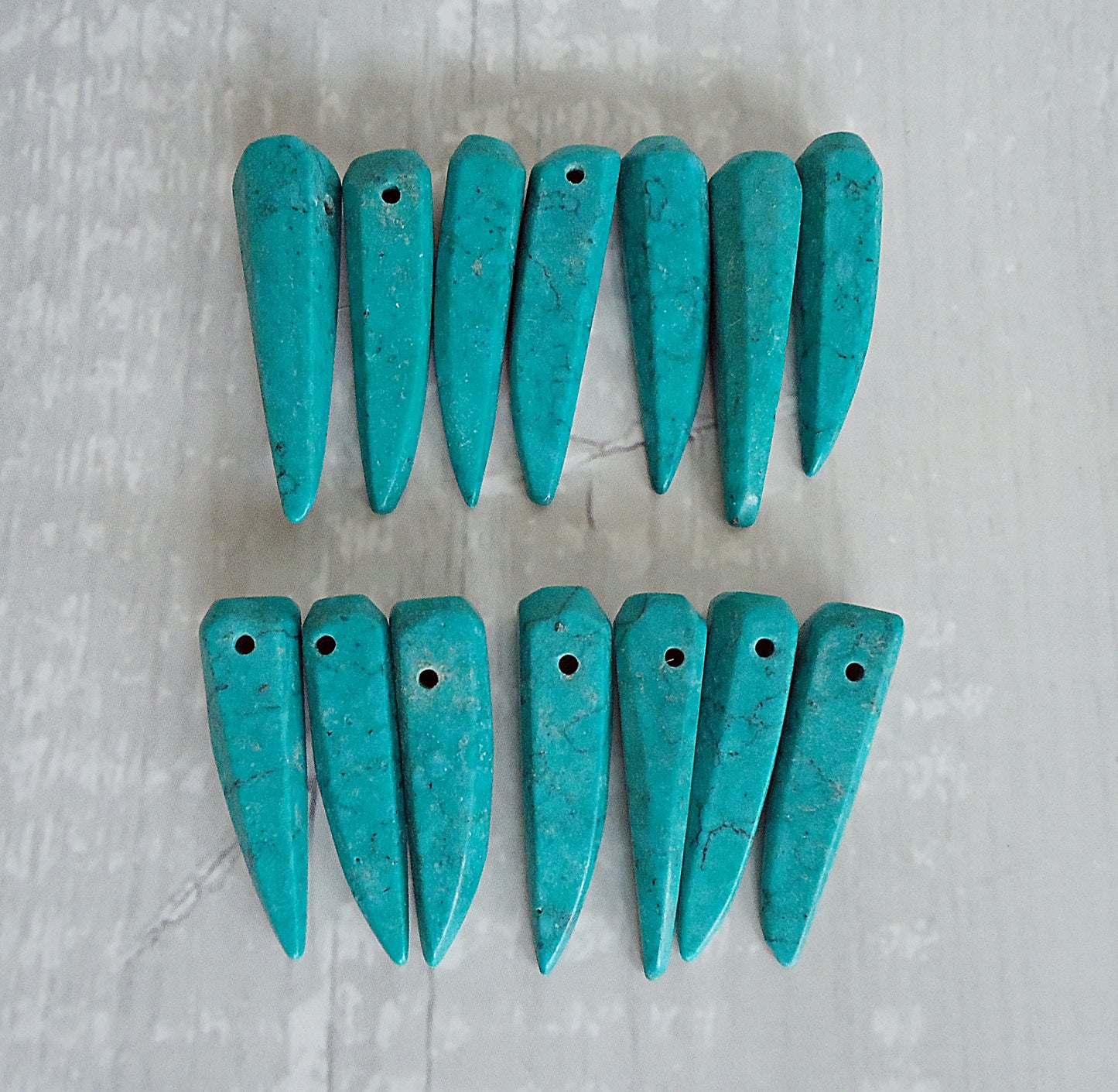 Turquoise Stone Spikes, 1" Long